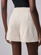 Lumivelle Women's High Waist Wide Leg Lounge Shorts In Soft Chenille Fabric